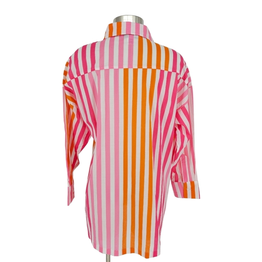 Beach Riot Alexa CoverUp Shirt Sunset Stripe Long Sleeve Button Top Small Medium - Picture 6 of 9
